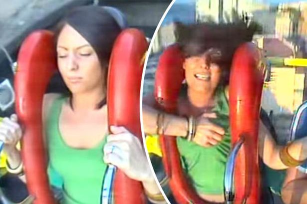 tits fall out on slingshot ride