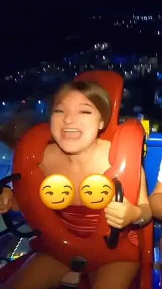 Tits Fall Out On Slingshot Ride lane hogtied