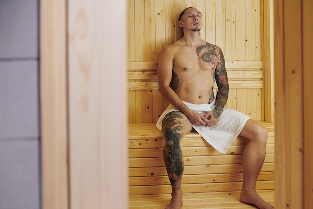 carly robillard recommends naked man in sauna pic