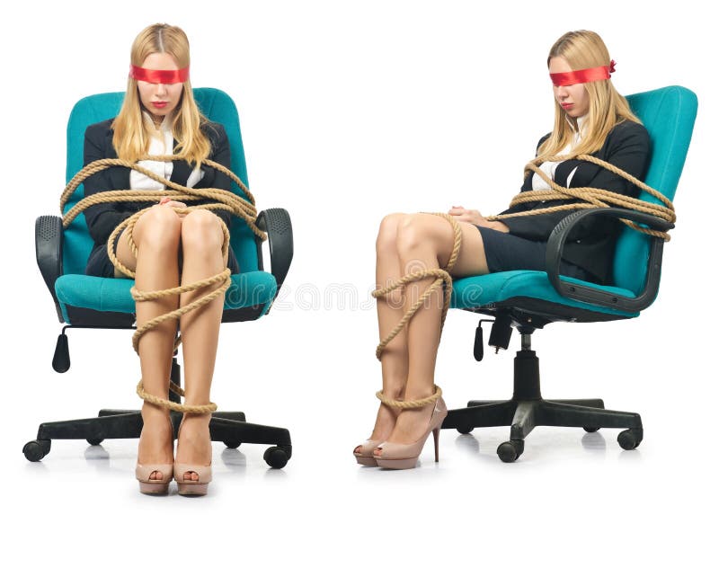 woman chairtied