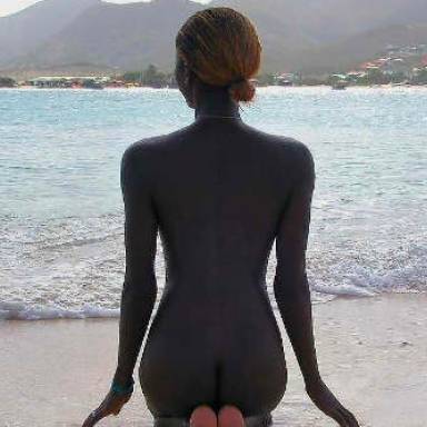 black nude on beach