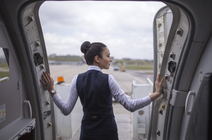 flight attendant up skirt