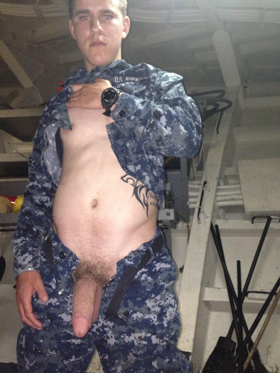 Nude Navy Men deepthroat yourself